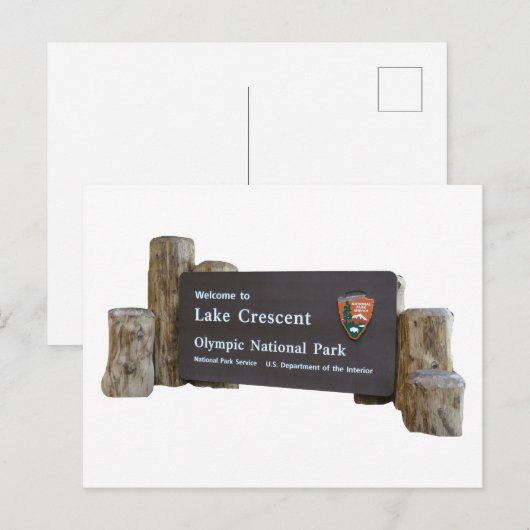 Invoerteken van het olympisch park bij het meer va briefkaart (Voorkant / Achterkant)