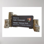 Invoerteken van het olympisch park bij het meer va poster (Voorkant)