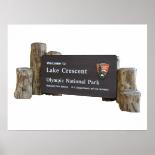 Invoerteken van het olympisch park bij het meer va poster