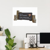 Invoerteken van het olympisch park bij het meer va poster (Thuiskantoor)