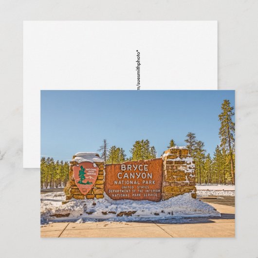 Invoerteken voor Nationaal Park Bryce Canyon Briefkaart (Voorkant / Achterkant)