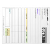 Invoice Form / Sales Receipt | Business Quotation Notitieblok (Voorkant)