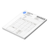 Invoice Order Form & Custom Small Business Logo Notitieblok (Linkerzijde)