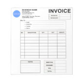 Invoice Order Form & Custom Small Business Logo Notitieblok (Voorkant)