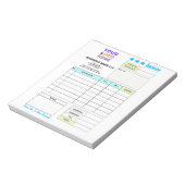 Invoice Sales Receipt Form | Custom Business Logo Notitieblok (Linkerzijde)