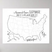 Invullen op Amerikaanse reiskaart Poster (Voorkant)