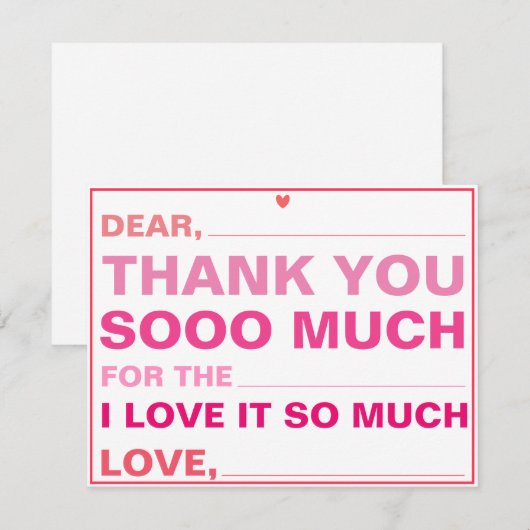 Invullen van kinderen Hartelijk dank (Voorkant / Achterkant)