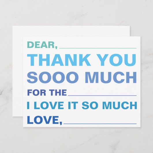 Invullen van kinderen Hartelijk dank (Voorkant / Achterkant)