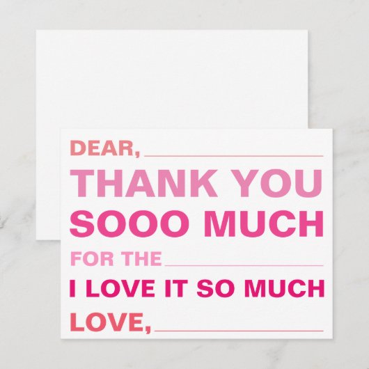 Invullen van kinderen Hartelijk dank (Voorkant / Achterkant)