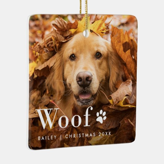 inweefsel | Foto's van je hond en een pootprint Keramisch Ornament (Rechts)