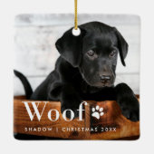 inweefsel | Foto's van je hond en een pootprint Keramisch Ornament (Achterkant)