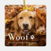 inweefsel | Foto's van je hond en een pootprint Keramisch Ornament (Voorkant)