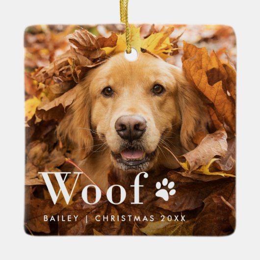 inweefsel | Foto's van je hond en een pootprint Keramisch Ornament (Voorkant)