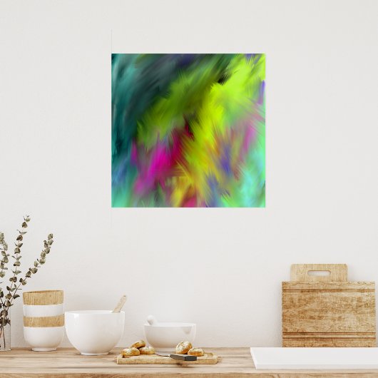 Inwendige Ab44 levendige abstracte kunst Poster (Keuken)