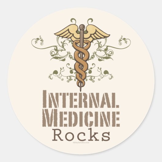 Inwendige geneeskunde Rocks Caduceus Stickers (Voorkant)