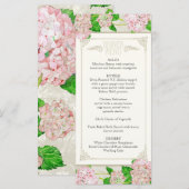 Inwendige menu Roze hydrangea Floral Formele kant (Voorkant / Achterkant)