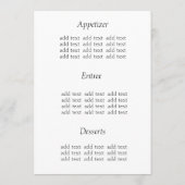 Inwendige menukaart, startnacht menu (Achterkant)