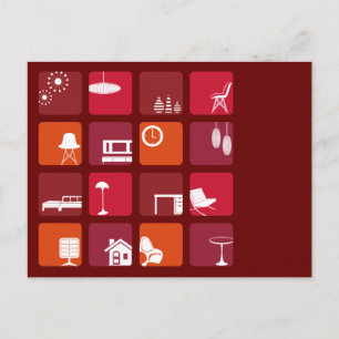 Inwendige pictogrammen set briefkaart