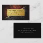 Inwendige Rustic Gold Metallic Stippen Patroon Visitekaartje (Voorkant / Achterkant)