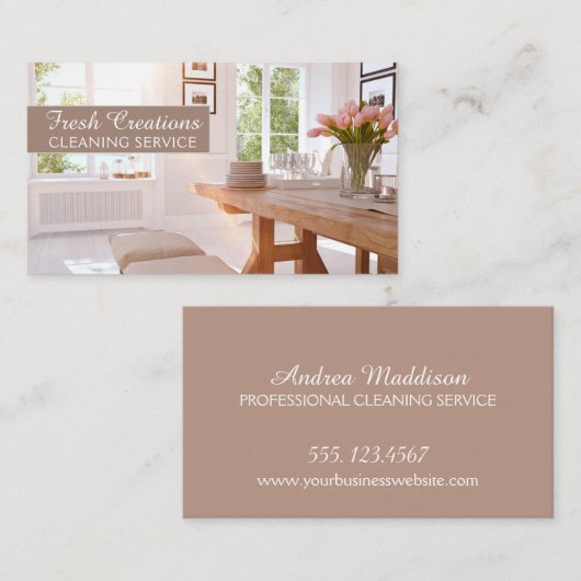 Inwendige schoonmaakdienst visitekaartje (Voorkant / Achterkant)