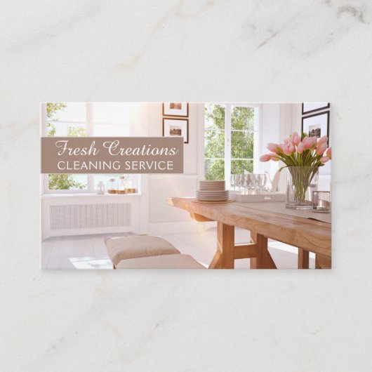 Inwendige schoonmaakdienst visitekaartje (Voorkant)