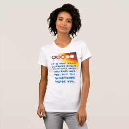 Inwendige substantie van een externe kleur t-shirt