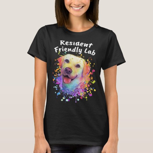 Inwoner Friendly Lab Labrador Retriever Humor 1 T-shirt (Voorkant)