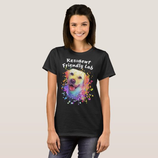 Inwoner Friendly Lab Labrador Retriever Humor 1 T-shirt (Voorkant volledig)
