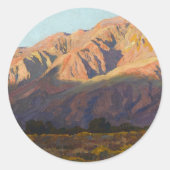 Inyo Range at Sunset, Lone Pine by Maynard Dixon Ronde Sticker (Voorkant)