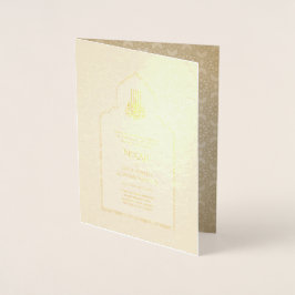 INZAKE EEN REAL Gold Foil Islamic Wedding Invitati Folie Kaarten