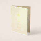 INZAKE EEN REAL Gold Foil Islamic Wedding Invitati Folie Kaarten (Voorkant)