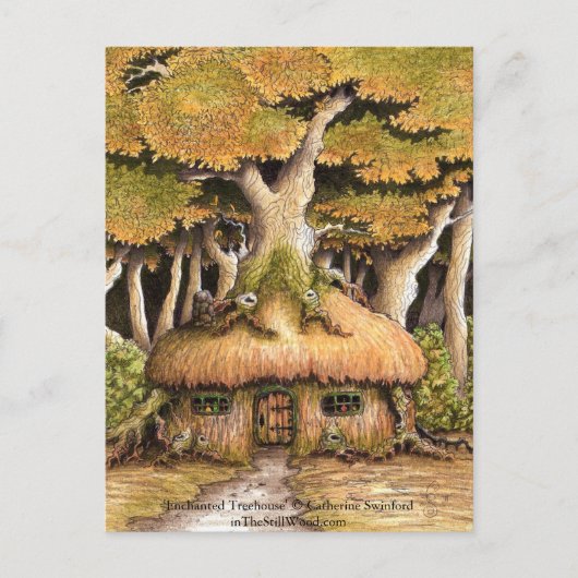 Inzamelbaar briefkaart "Enchanted Treehouse" (Voorkant)