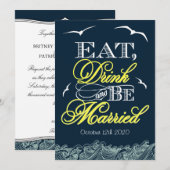 Inzendingen van marinesblauwe en gele nautische br kaart (Voorkant / Achterkant)