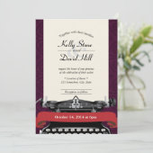 inzendingen voor schrijfmachines - Damask Wedding Kaart (Staand voorkant)