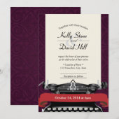 inzendingen voor schrijfmachines - Damask Wedding Kaart (Voorkant / Achterkant)