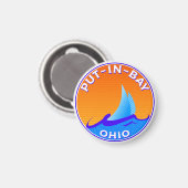 Inzet in het meer van Ohio Erie Sailing Boating Magneet (Voorkant / Achterkant)