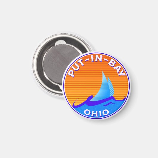 Inzet in het meer van Ohio Erie Sailing Boating Magneet (Voorkant / Achterkant)