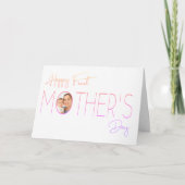 Inzetfoto Ombre Typografie eerste Moederdag Kaart (Voorkant)