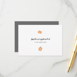 Inzetstuk voor Baby shower voor pompoenpleister Informatiekaartje