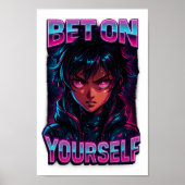 Inzetten op jezelf Cyberpunk Anime PNG – Transpara Poster (Voorkant)