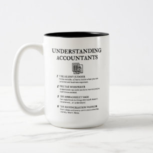 Inzicht in accountants tweekleurige koffiemok