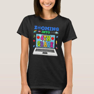 Inzoomen op 4e klas virtueel terug naar school 4e t-shirt
