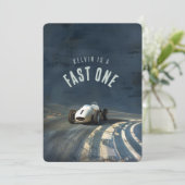 Inzoomen op een: Race Car Birthday Kaart (Staand voorkant)