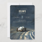 Inzoomen op een: Race Car Birthday Kaart (Achterkant)