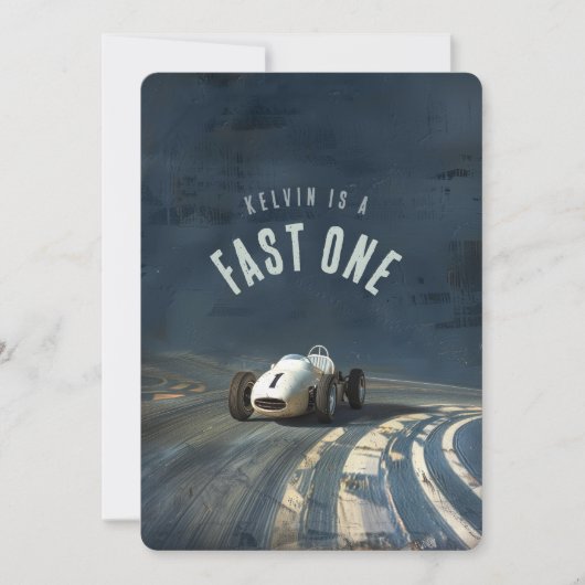 Inzoomen op een:  Race Car Birthday Kaart (Voorkant)