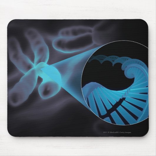 Inzoomen van een DNA-streng in een chromosoom Muismat (Voorkant)