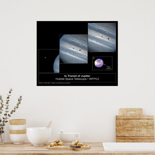 Io Jupiter Transit Hubble Telescope Foto Poster (Keuken)
