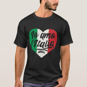 Io L' Italia Hart Italië Land Italiaanse Vlag T-shirt