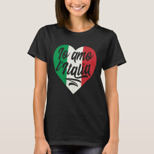 Io L' Italia Hart Italië Land Italiaanse Vlag T-shirt