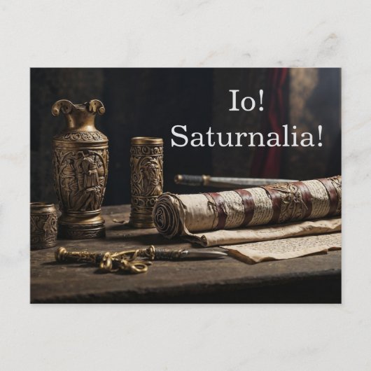 Io! Saturnalia! Uitnodiging Briefkaart (Voorkant)